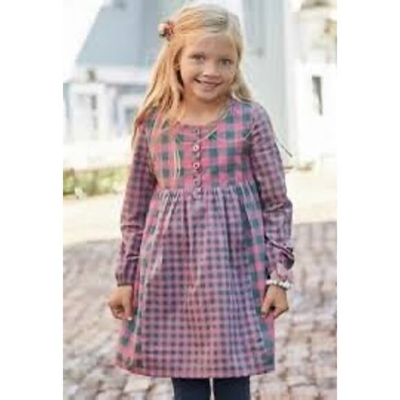 NWT Matilda Jane Plaid to See You Pink Purple Green Long Sleeve Dress size 6 - Picture 2 of 12